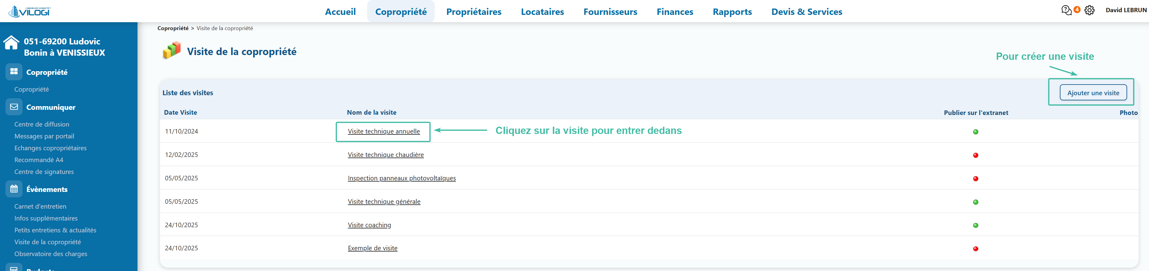 Créer et planifier une visite technique de l immeuble Tutoriel logiciel immobilier pour syndics et administrateurs de biens